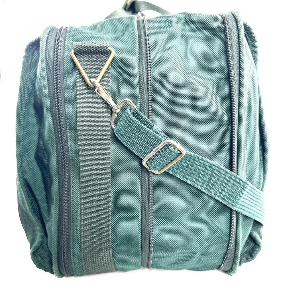 Tumi Vintage Green Ballistic Nylon Large Messenger Briefcase Laptop Bag Travel